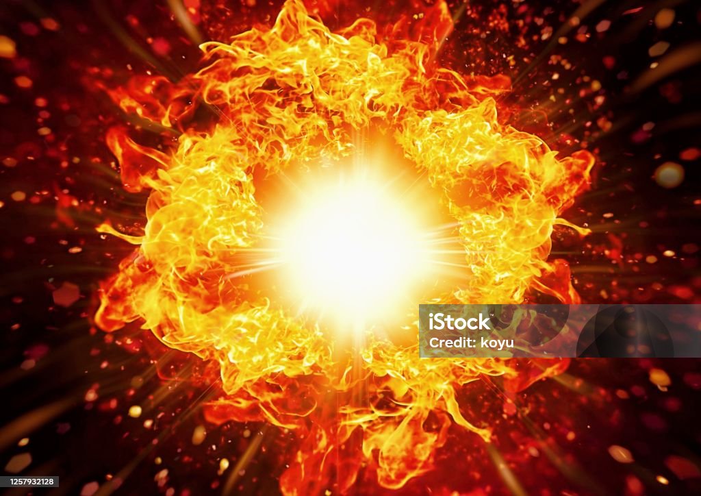 Fire Ring Exploding Out Meme 3d Illustration Of A Ring Of Exploding Fire Stock Photo - Download ...