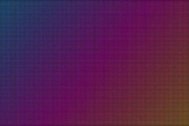 Vector illustration of Led screen. Dot RGB Background television. Vector stock illustration.