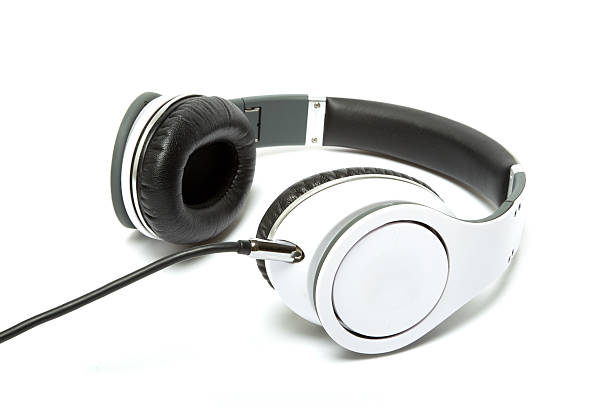 White headphones stock photo