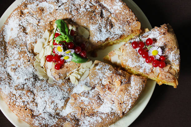 istock Homemade Apple pie with a sprig of red currant 1257933949