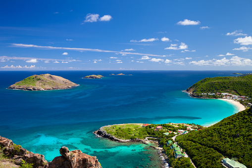 High angle view of Anse des Flamands,St. Barthelemy