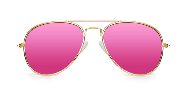 istock Pink aviator sunglasses isolated on white background 1257939570