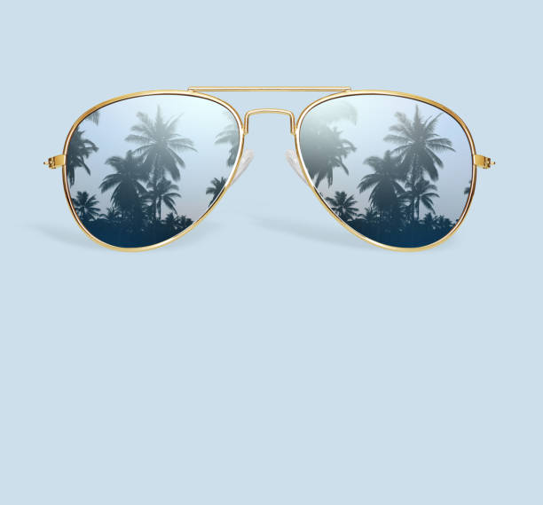 istock palm tree reflection in aviator sunglasses isolated 1257940210
