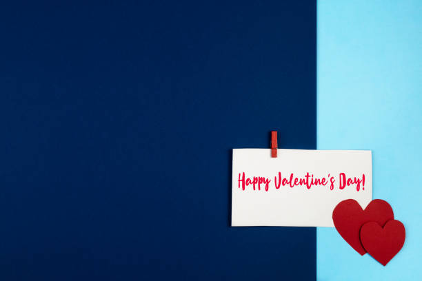 istock Valentines day card. Trendy blue classic. minimal style. 1257940536