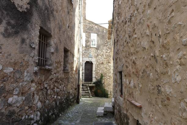 istock Medieval cobbled lane in Saint Paul de Vence 1257940931