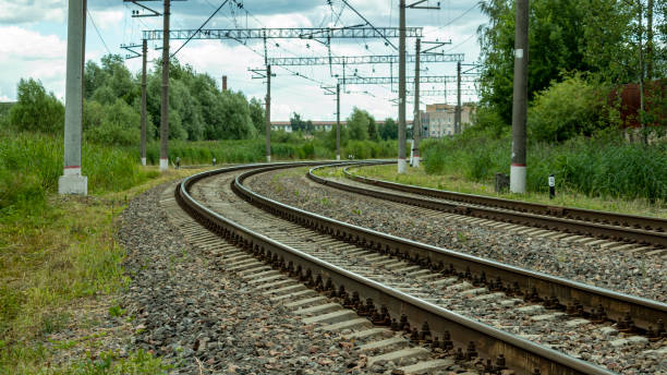 istock railway tracks on a bright Sunny day 1257944479