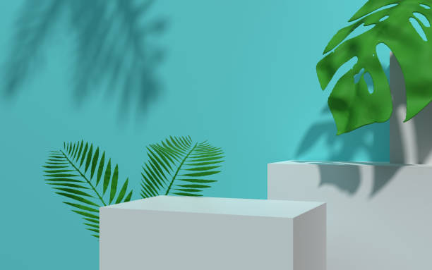 istock Minimal Abstract Podium Scene with Stand on Blue Background 1257946894