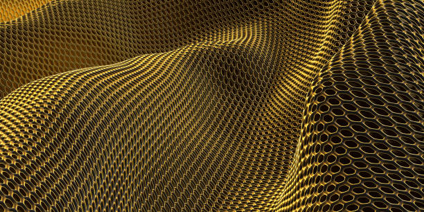 Gold rope with reef knot isolated on white background