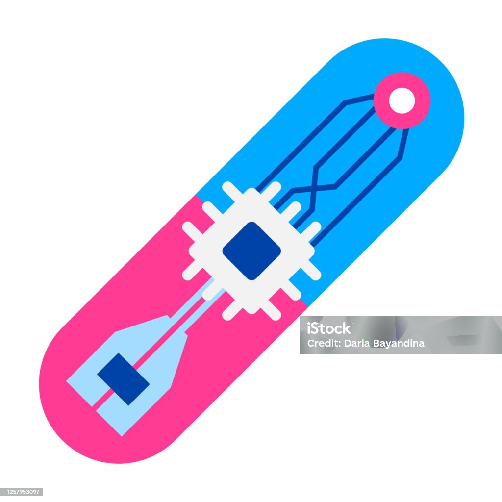Microchip Pill Microchip For Internal Use Chip Capsule Isolated Illustration Chip ...