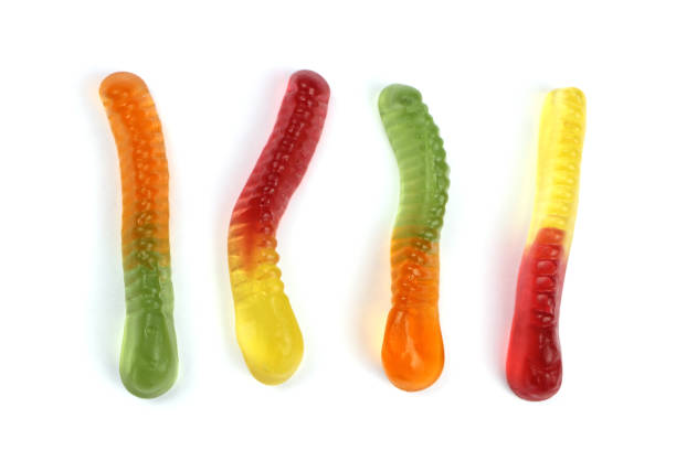 istock Colored jelly worms isolated on white 1257954468