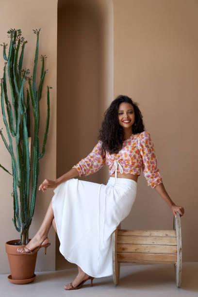istock Portrait of smiling a female model. 1257954809