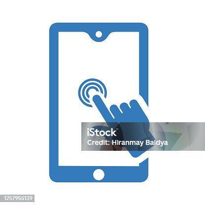 istock Touchscreen Technology Icon / blue color 1257955139