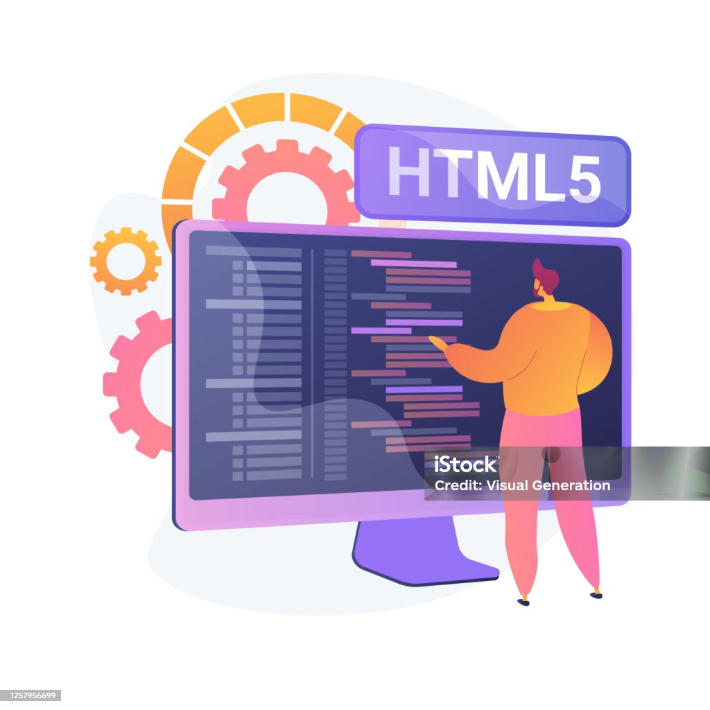 Html Graphical Programing Html5 Programming Vector Concept Metaphor Stock Illustration - Download ...