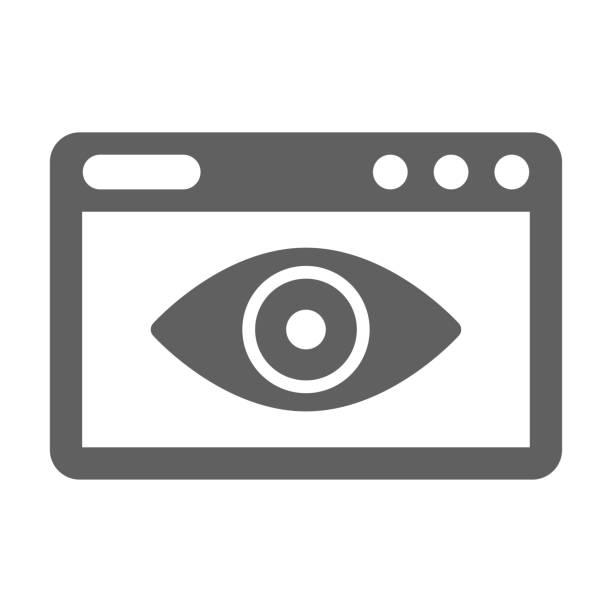 illustrations, cliparts, dessins animés et icônes de icône visibilité web / couleur grise - admirer le paysage