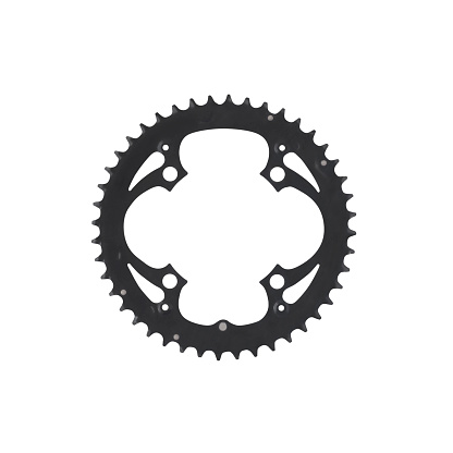 Bike 4 bolt chainring component isolated on white background
