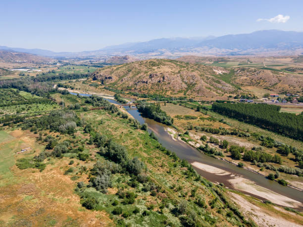 istock Aerial view of Struma river, Bulgaria 1257959239