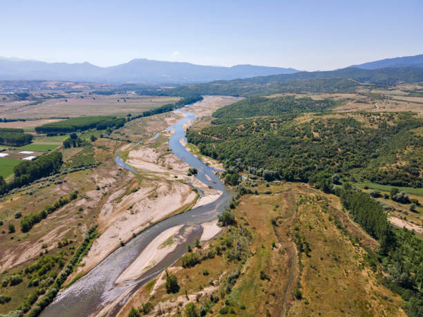istock Aerial view of Struma river, Bulgaria 1257959334