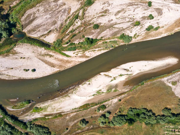 istock Aerial view of Struma river, Bulgaria 1257959500