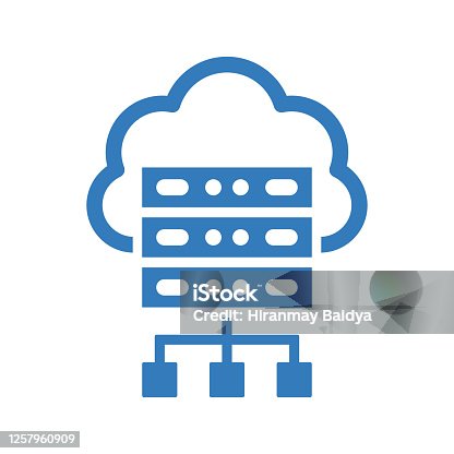 istock Web Hosting icon / blue vector 1257960909