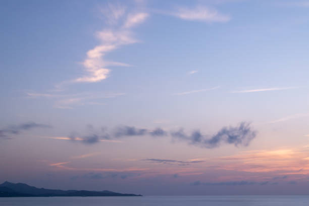 A soft colored sunset over the Mediterranean Sea, from the French island of Corsica