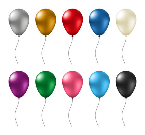 набор воздушных шаров. - balloon pink black anniversary stock illustrations