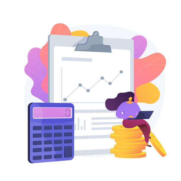 ilustraciones, imágenes clip art, dibujos animados e iconos de stock de metáfora del concepto de vector de auditoría financiera - economist