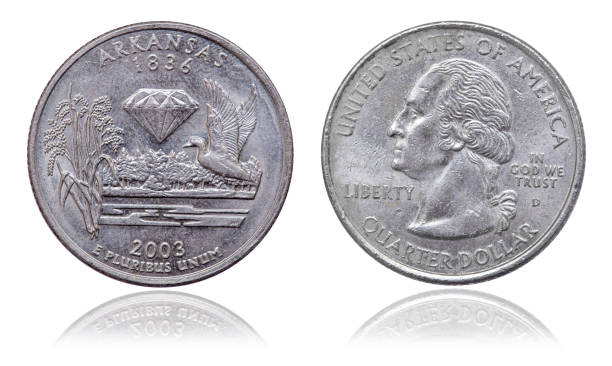 istock Quarter dollar coin. Arcansas. USA. 2003 year 1257971477