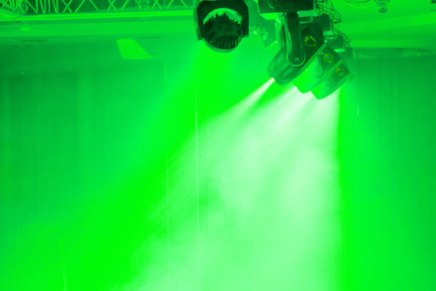 Spotlights and laser beams. Concert light. Stage lights. Soffits
