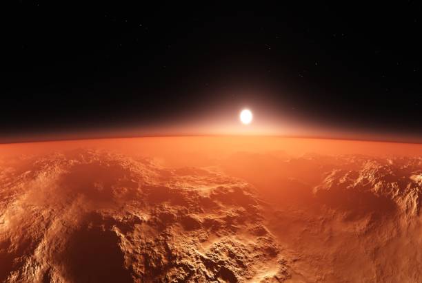 istock Panorama of Mars at sunset 1257976689