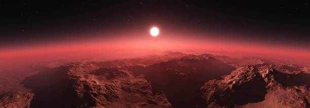 istock Panorama of Mars at sunset 1257976700