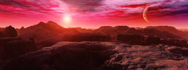 istock Panorama of Mars at sunset 1257976706