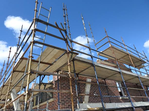 Building site scaffolding stock photo