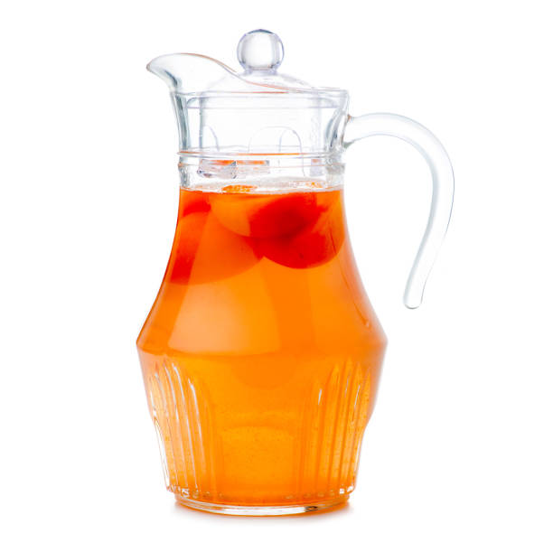istock Glass carafe jug with apricot compote 1257982872