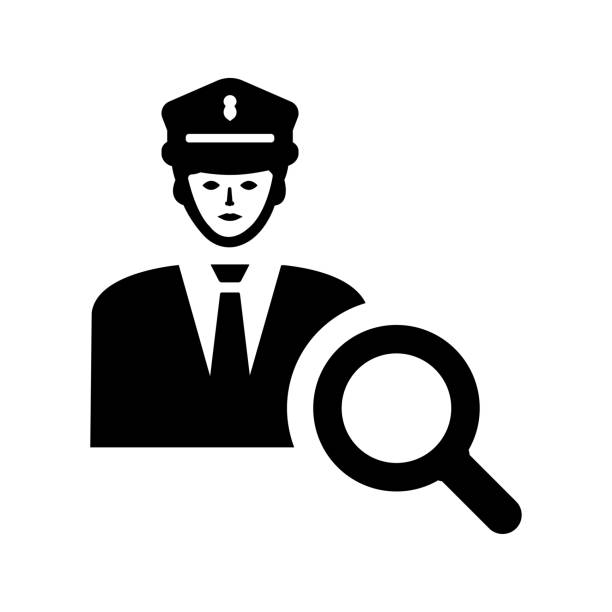 警察ヘルプアイコン / 黒色 - police helmet点のイラスト素材／クリップアート素材／マンガ素材／アイコン素材