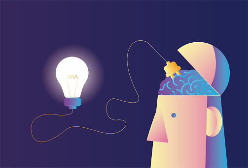 Brain Inspo The Brain Recharges The Light Creative Inspiration Stock Illustration ...