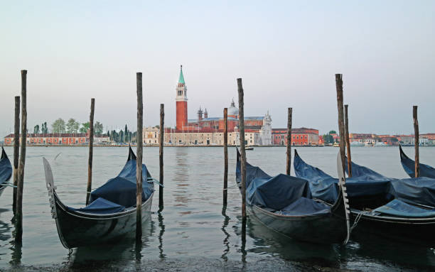 istock Empty Gondola Slit at Venice Lagoon 1257997685