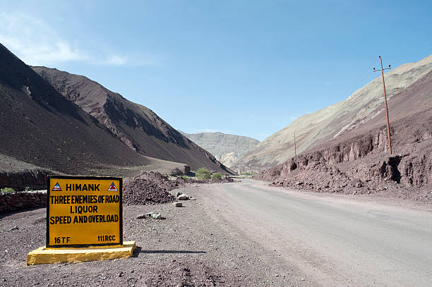 istock Warning Sign on Road Ladakh India 125799844