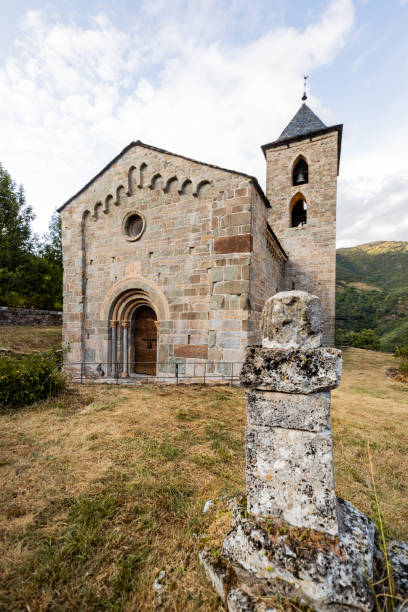 istock Cemetery next  to the romanesque Assumption church in Coll decla 1257999037