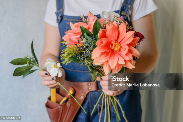 Assorted Flowers Prepaired For Bouqet Stock Photo - Download Image Now - Adult, Arrangement, Beauty