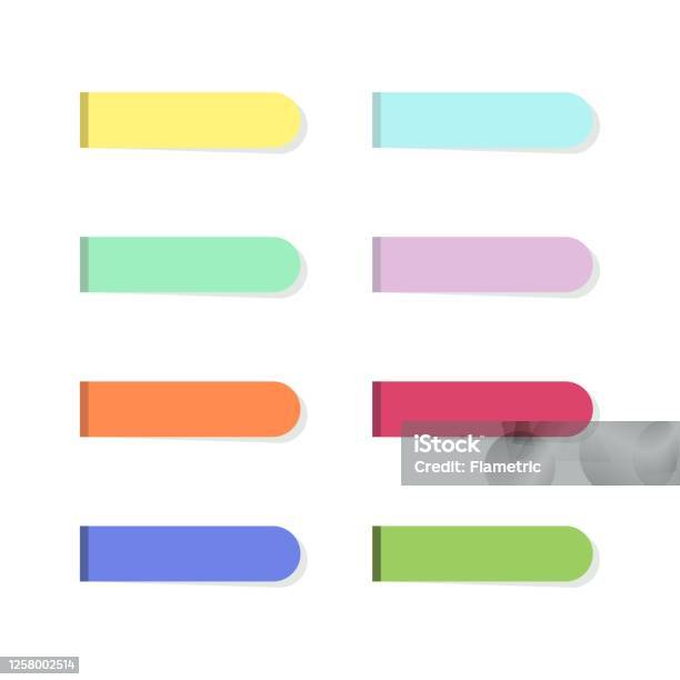 Stipps Note Format Strips Sticky Notes In Flat Style Isolated Stock Illustration ...