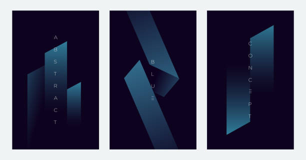 minimalistische tiefblaue premium abstrakte hintergrund mit luxus geometrische ninderen formen. - cool und lässig grafiken stock-grafiken, -clipart, -cartoons und -symbole