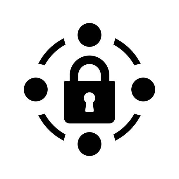 sicherheitsschloss-symbol / schwarze farbe - privatsphäre stock-grafiken, -clipart, -cartoons und -symbole