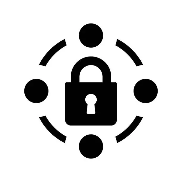 Vector illustration of Security lock icon / black color