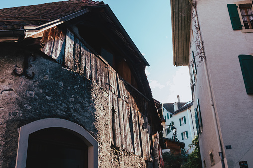 Old houses in Chernex Village, Montreux, Switzerland