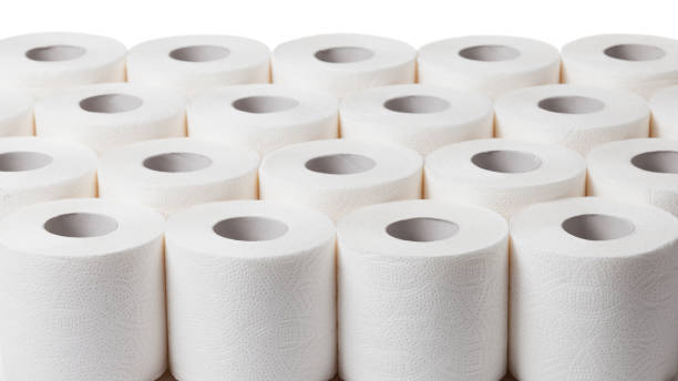 Toilet paper background stock photo