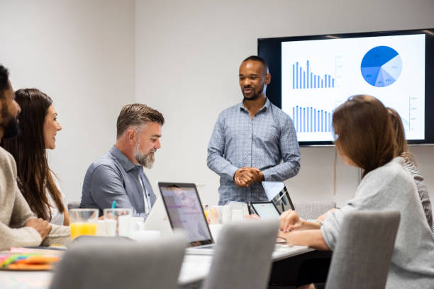 istock Group of young people on board meeting 1258011382