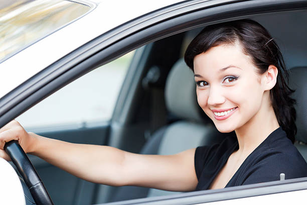 istock Pretty girl in a car 125801205