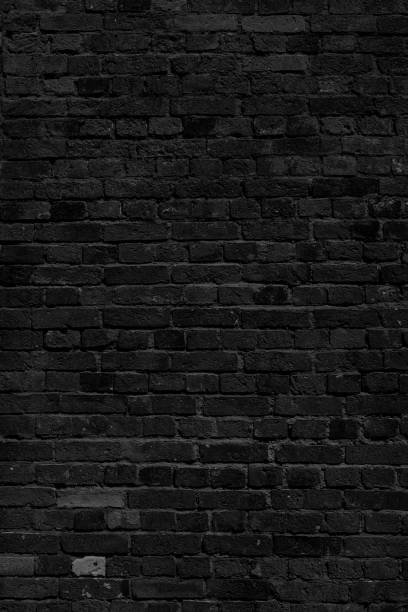 Black brick wall. stock photo
