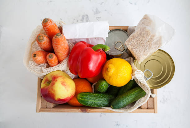 istock Canned food, cereals, fruits, different vegetables 1258012855