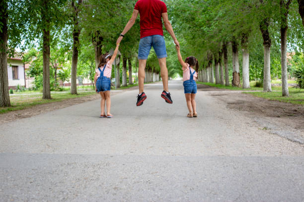 Family enjoy rural air Family enjoy rural air happy fathers day funny stock pictures, royalty-free photos & images